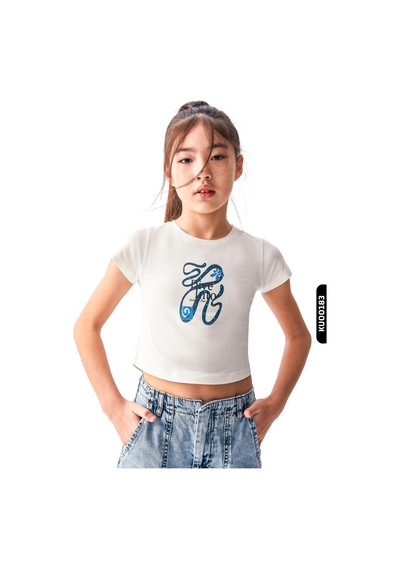 Xo Kids Dijital Baskılı Kristal Taş Baskılı T-kollu Slim Fitli Kız Çocuk Tişört 8-14 36435 Ekru Xo Kids Dijital Baskılı Kristal Taş Baskılı T-kollu Slim Fitli Kız Çocuk Tişört 8-14 36435 Ekru