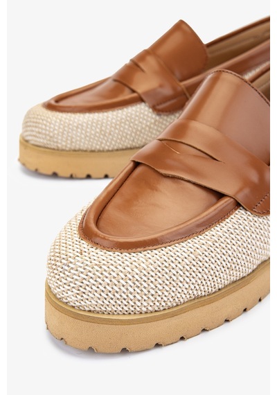 Valmenti Ewa Kadın Naturel / Taba Hakiki Deri Loafer Ayakkabı 33 32503-1 Bn Ayk Y24 Taba