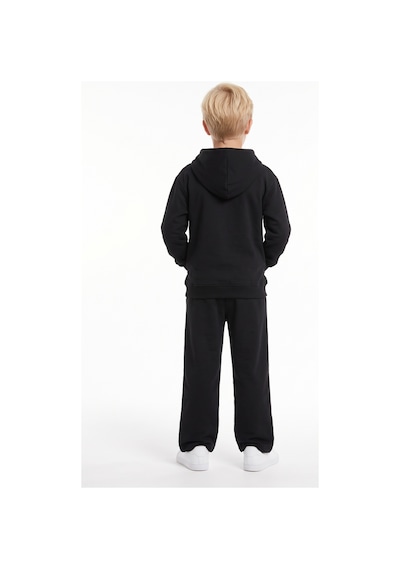 Toontoy Kids Toontoy Erkek Çocuk Kapüşonlu Daıly Style Boys Baskılı Eşofman Takım Siyah