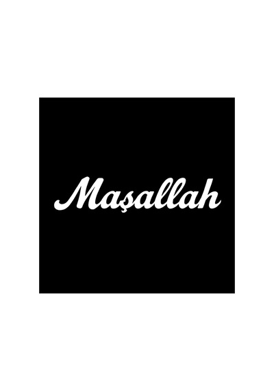 Trobus Maşallah Yazılı Araç Yapıştırma Sticker 13x2 Cm Beyaz