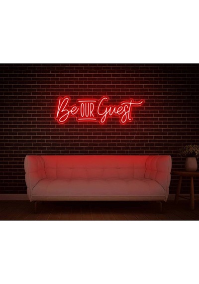 Be Our Guest Yazılı Neon Tabela Kırmızı