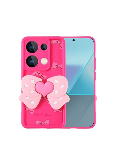 Zore Poco M6 Pro 4g Kılıf Kamera Korumalı Figür Tasarımlı Omsy Kapya Kapak - Pembe Açık