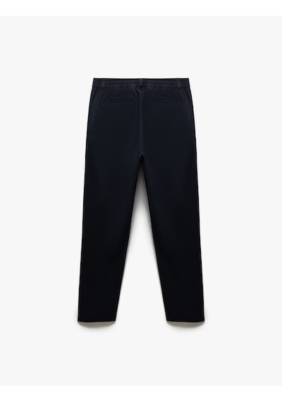 Koton Düğmeli Viskon Karışımlı Chino Cep Detaylı Kumaş Pantolon Lacivert 5spm40001hw Lacivert