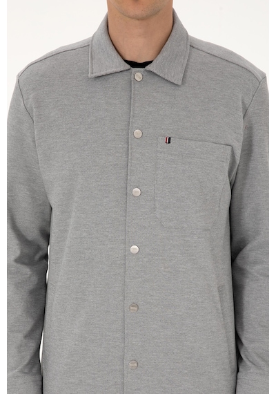 U.S. Polo Assn. Erkek Gri Örme Gömlek 50308470-vr024