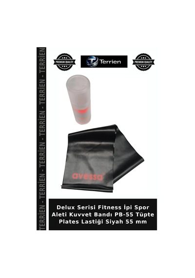 Delux Serisi Fitness İpi Spor Aleti Kuvvet Bandı Pb-55 Tüpte Plates Lastiği Siyah 55 Mm