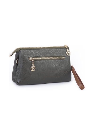 Nas Bag Kadın Çapraz Ve Clutch Çanta Bilek Ve Çapraz Askılı 24x15 Cm Haki Taba Victoria