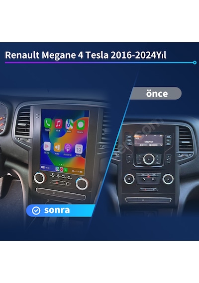 Renault Megane 4 Tesla 2016-2024yıl 4gb Ram 32gb Rom Carplay Mult