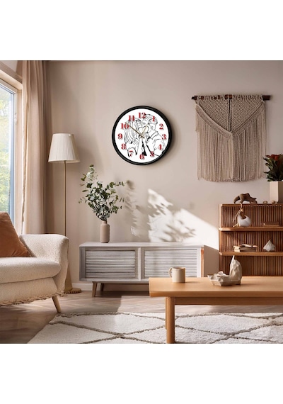 Romantik Aşk Temalı Çiftler Dekoratif Duvar Saati 28 Cm Sessiz Mekanizma Çok Renkli