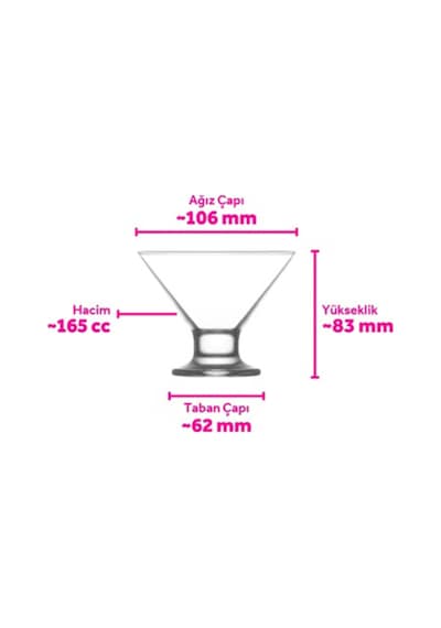 Lav Crema Cam Dondurma & Tatlı Kasesi 6'lı Küçük Boy 165 ml (Reçellik )