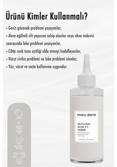 Maruderm Glikolik Asit %7 Aydınlatıcı & Leke Karşıtı Tonik 250 ML