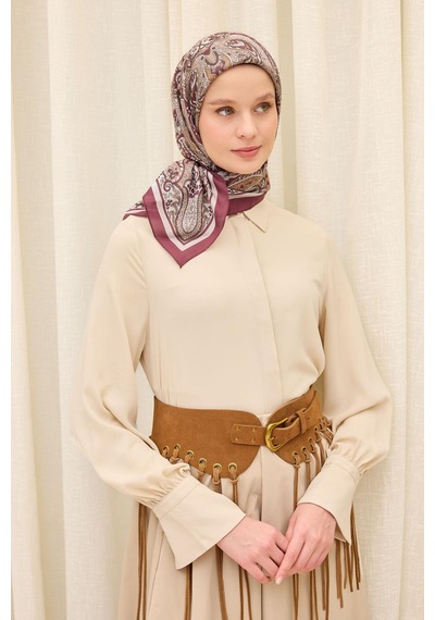 Silk Home Arve Eşarp Noa Mürdüm 90x90 Çok Renkli