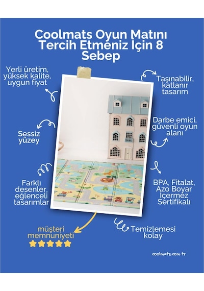 Bebebao Doğa Keşif Yolu İle Minik Kaşifler Gökyüzü ve Dağ Rotaları Katlanabilir Oyun Matı 200x130x1 CM