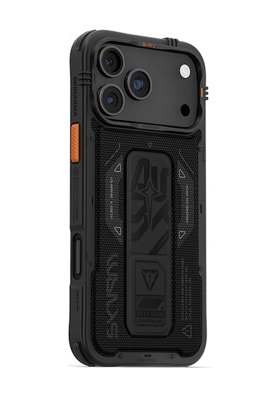 Apple Uyumlu iPhone 17 Pro Max Kılıf Skinarma M-safe Şarj Özellikli Airbag Standlı Phantom Kapak Siyah