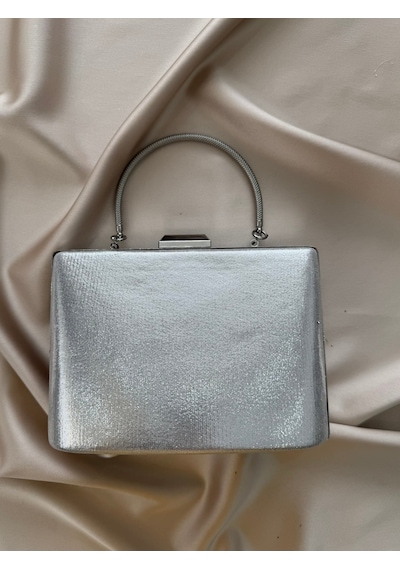 Öznora Silver Taşlı Metal Kulplu Abiye Çanta Std