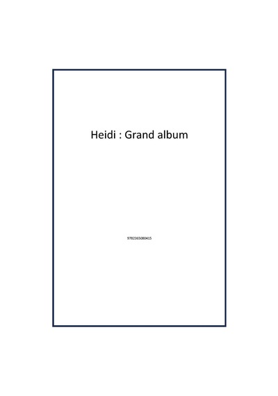 Heidi : Grand Album Publisher
