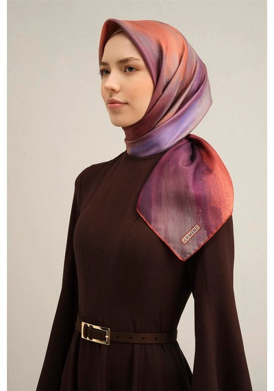 Armine 2025 İlkbahar - Yaz - Dj Saf İpek Eşarp Sura -9308d01 - 90 X 90 / Mor 03 Mor 03