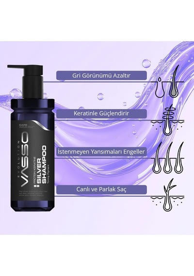 Saç Şampuanı Gri Ve Beyaz Saçlar İçin Protein Keratin Silver Shade 370 Ml