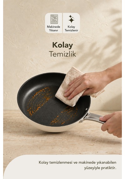 Esperanza Titanyum Tava 28 Cm Krem