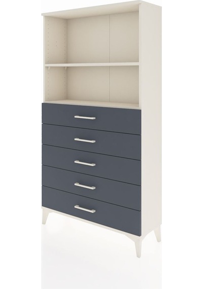 Arges Dolap 2 Raflı 5 Çekmeceli 88x30x163 Aytaşı-antrasit Aytaşı