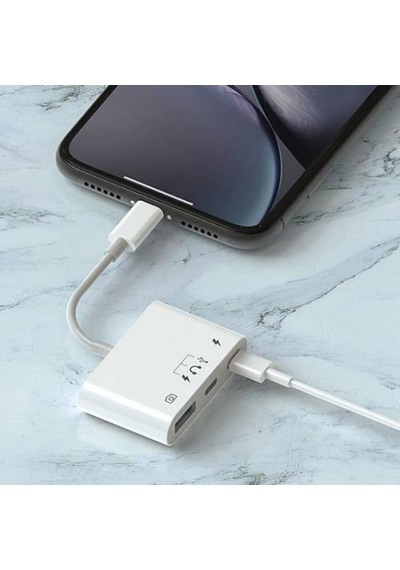 Polham Apple Uyumlu iPad Ve iPhone Lightning Usb Okuyucu Type C Şarj Kulaklık Dönüştürücü Kablosu