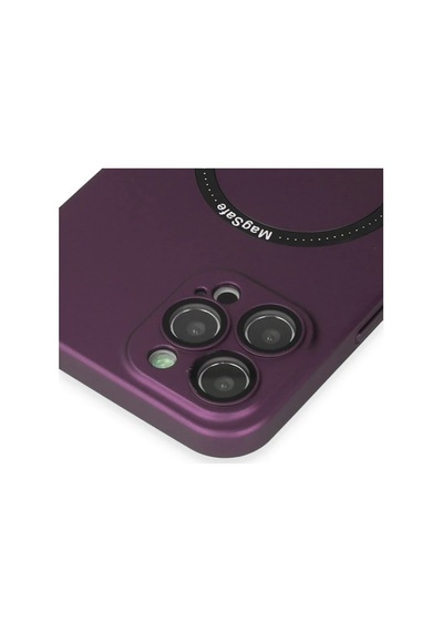 Apple Apple Uyumlu iPhone 12 Pro Kılıf Jack Magneticsafe Lens Silikon - Mürdüm 0.2M-Çok Renkli