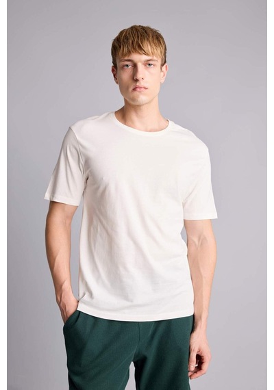 Defacto New Regular Fıt Kısa Kollu %100 Pamuklu 2li Waffle Pijama Takımı H7520ax26auer105 Ekru-er105