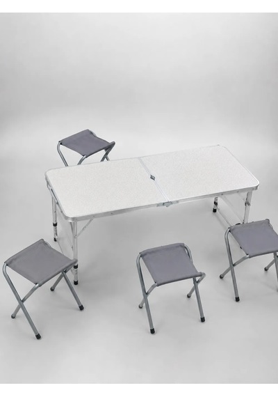 Astraltech Katlanabilir Kamp Masası 4 Kişilik Alüminyum Çerçeveli Çok Renkli
