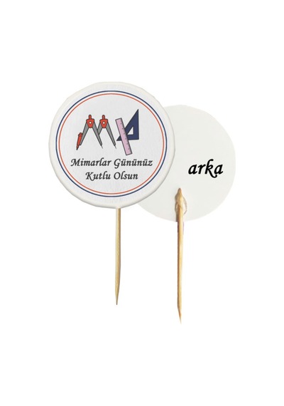 20 Adet Dekoratif Mimarlar Gününüz Kutlu Olsun Baskılı Kürdanı 6,5 Cm-1