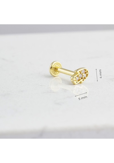 Glorria Altın Fatmanın Eli Tragus Piercing Sarı