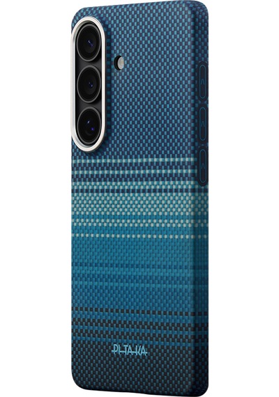 Samsung Uyumlu Galaxy S26 Plus Kılıf M-safe Aramid Fiber Pitaka Tactile Woven Sunset-moonrise Serisi Mavi Mavi