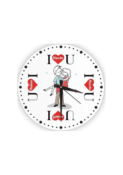 Kişiye Özel Cam Duvar Saati 27 Cm. - 010 Çok Renkli