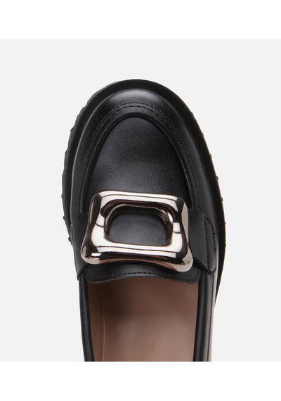 Hotiç Kadın Siyah Tokalı Günlük Loafer