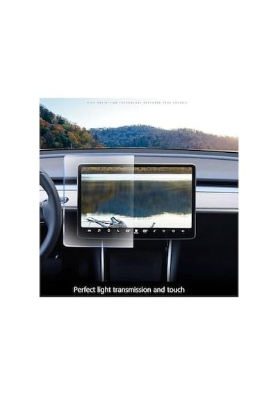 Tesla İle Uyumlu Model Y 15 İnç 2023 2024 Multimedya Auido Ekran Koruyucu Cam Film Çizilmez Araç Screen Protector