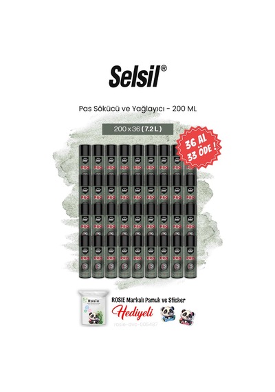 Selsil 200 Ml 36 Al 33 Öde Pas Sökücü Ve Yağlayıcı Ve Rosie Pamuk 1 adet