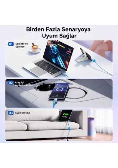 Essager 100w Pd Usb-c Type-c To Type-c 5a E-marker Çipli Hızlı Şarj Ve 480mbps Data Aktarım Örgülü Kablo Siyah-2 Metre