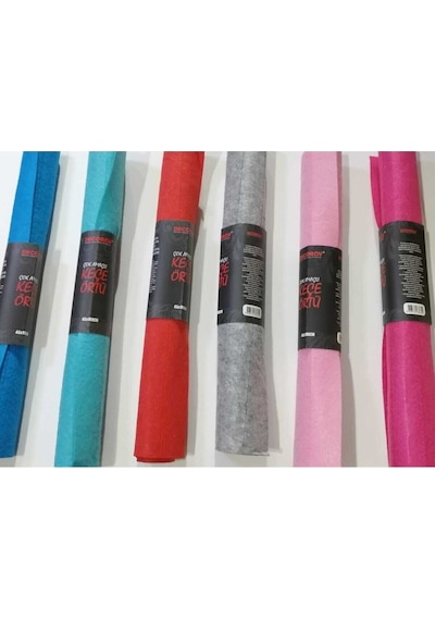 45x100 Cm Keçe Kopartma Çizgili Çok Amaçlı 6 Renk Set