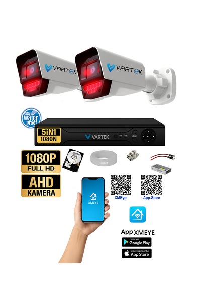 2 Kameralı AHD Full HD 9 LED 5MP Kamera Seti - 250GB HDD Dahil Gece (Siyah-Beyaz) Görüş 2 Kameralı AHD Full HD 9 LED 5MP Kamera Seti - 250GB HDD Dahil Gece (Siyah-Beyaz) Görüş