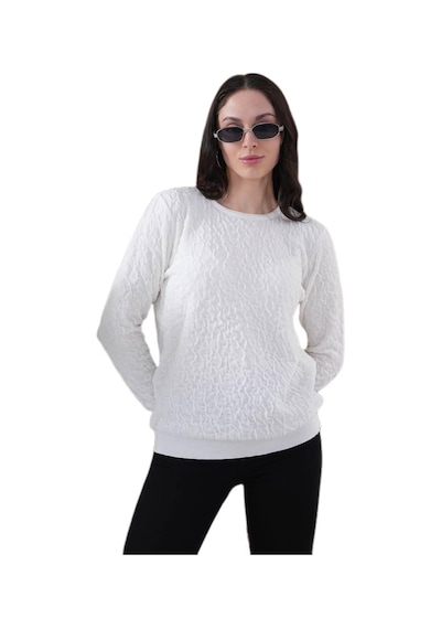 Lavella Kadın Bisiklet Yaka Büzgülü Kazak 12833 Bgl-st04228 beyaz