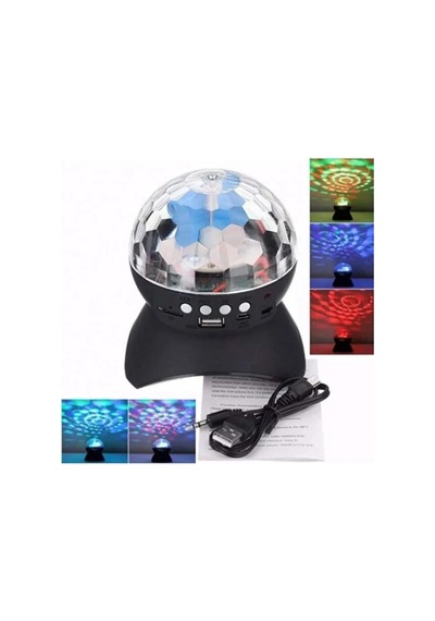 Led Disko Işık Bluetooth Hoparlör Renkli Dönen Gece Lambası Projektör Usb Tf Kart Aux Destekli