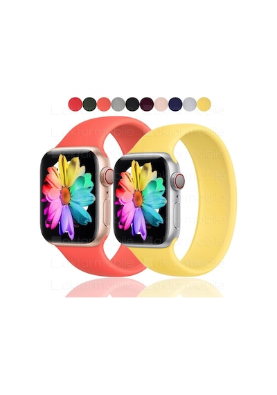Apple Uyumlu  Watch Silikon Kordon Solo Loop Kayış Tek Parça - 10 Renk