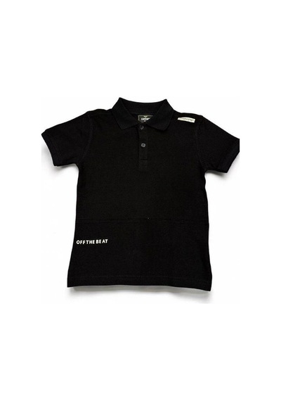 Carinos Erkek Çocuk Basic Yaka Detaylı T-shirt-14557 SIYAH