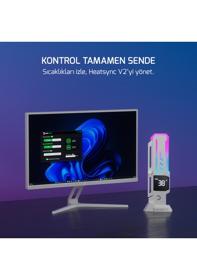 Gamepower Heatsync V2 Argb Dikey Ekran Kartı Tutucu Beyaz