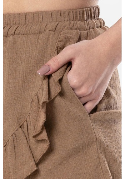 Eliş Şile Bezi Ada Şile Bezi Yazlık Şort Etek Camel Cml-camel Camel