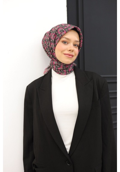 Silk Home Soft Eşarp 73077-01 Siyah, Pembe, Pudra Vizon