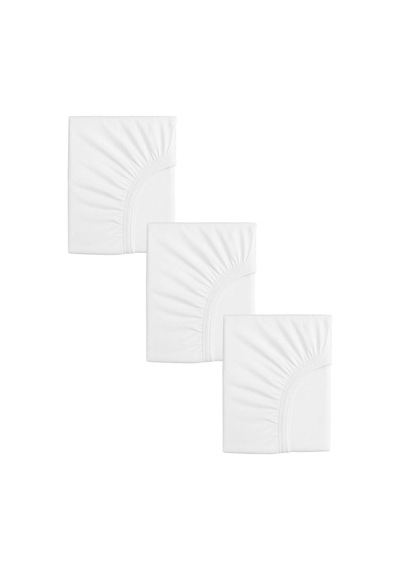 Ezgi 3 Adet Pamuklu Ve Lastikli 60 X 120 X 15 Cm Penye Bebek Çarşaf Beyaz, 21i2604587700208