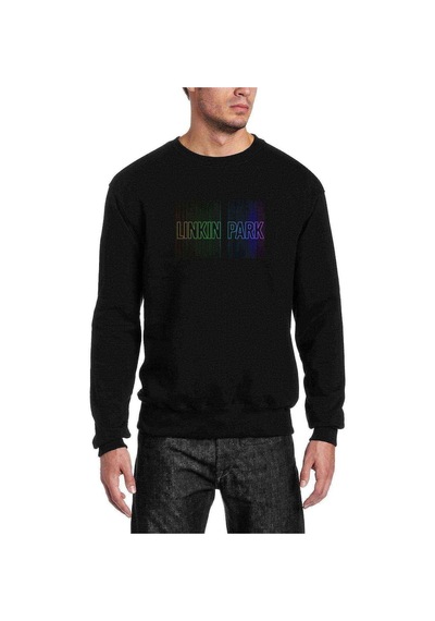 Linkin Park Logo Metal Rock Music Baskılı Siyah Erkek Sweatshirt (528884765)