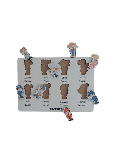 Meslekler Bul Tak Eğitici Öğretici Puzzle & Yapboz Bebek Çocuk Oyuncak