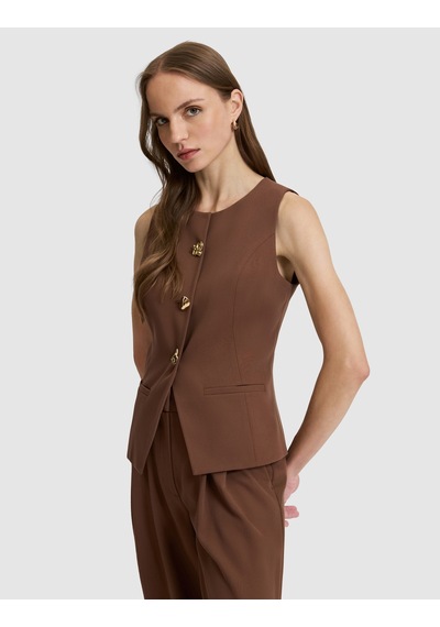 Pierre Cardin Kadın Kahverengi Yelek Dokuma 50320344-vr029