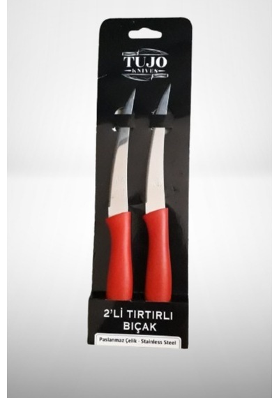Tujo Knives 2'li Paslanmaz Çelik Tırtıklı Meyve Sebze Bıçağı Stainless Steel
