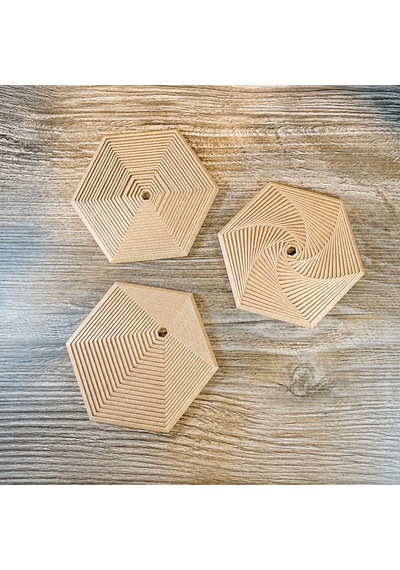 3d Baskı Super Fidget Coaster Seti - Altıgen Desenli Bardak Altlığı Ve Tutucu-bej Diğer